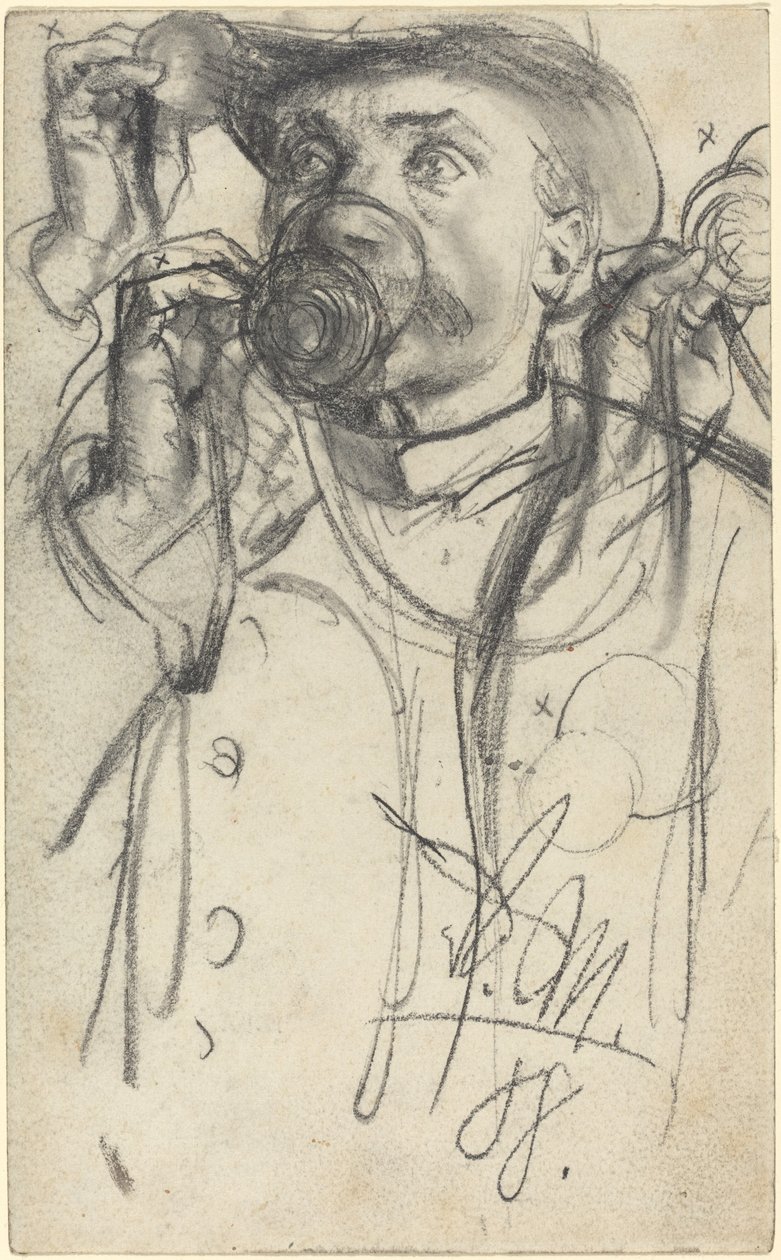 Studies of a Man Drinking by Adolph Menzel