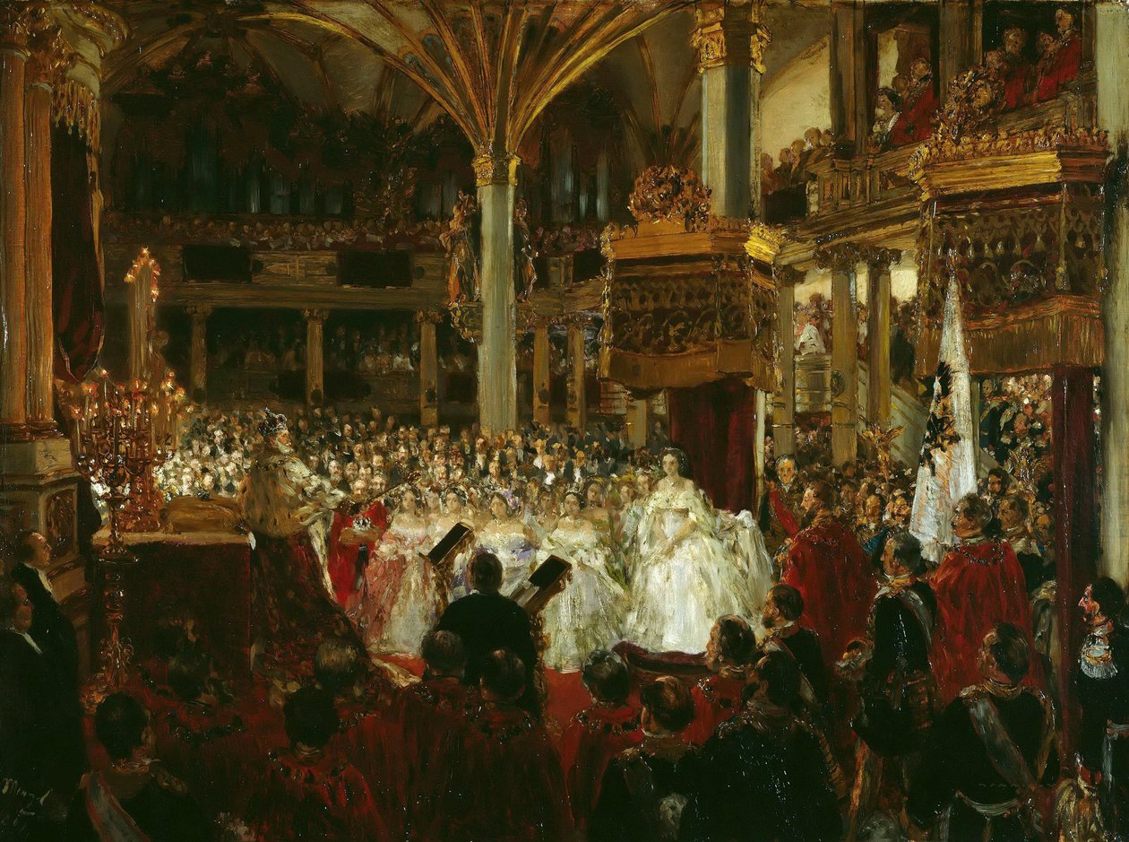 The Coronation of William I as King of Prussia at Königsberg Castle in 1861, 1861 by Adolph Menzel