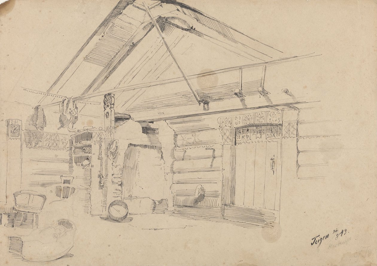 Farmhouse, Teigen by Adolph Tidemand
