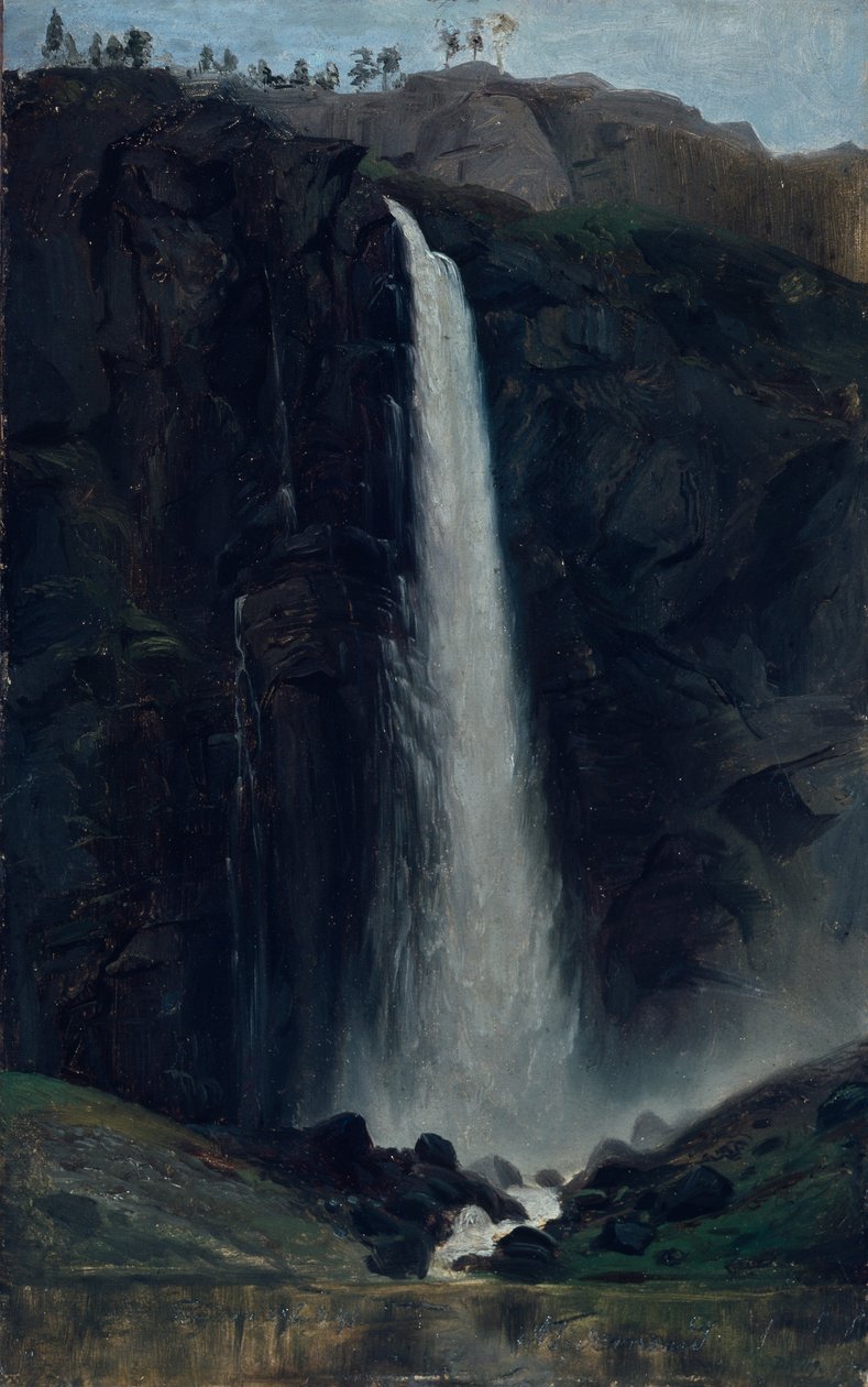 Feigum Waterfall by Adolph Tidemand