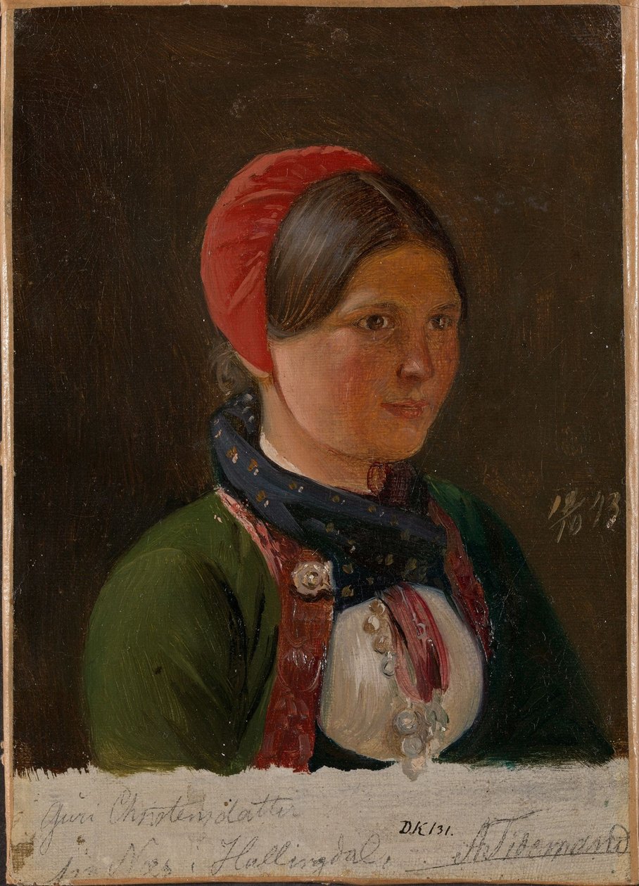 Girl from Hallingdal by Adolph Tidemand