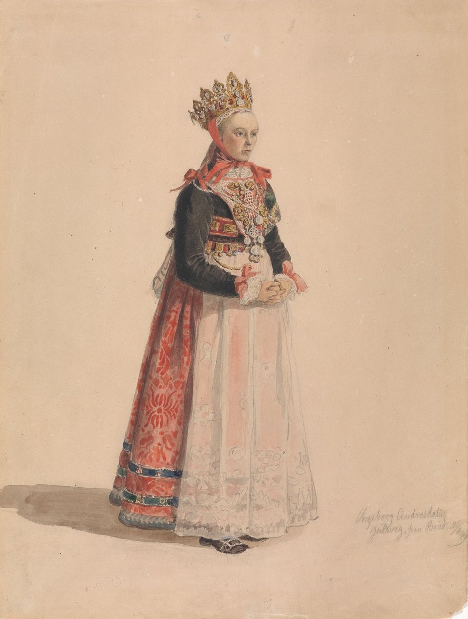 Ingeborg Andresdatter Gulsvik as Bride by Adolph Tidemand