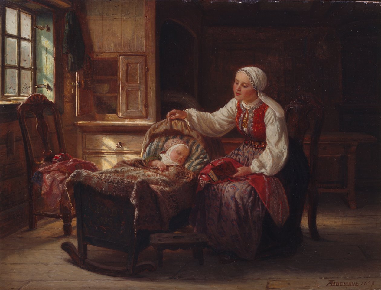 Mother with Child by Adolph Tidemand