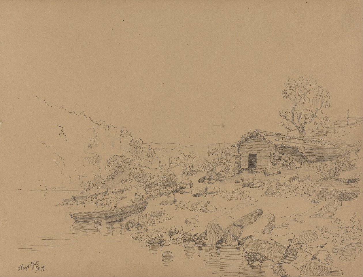 Beach Scene, Magooset by Adolph Tidemand