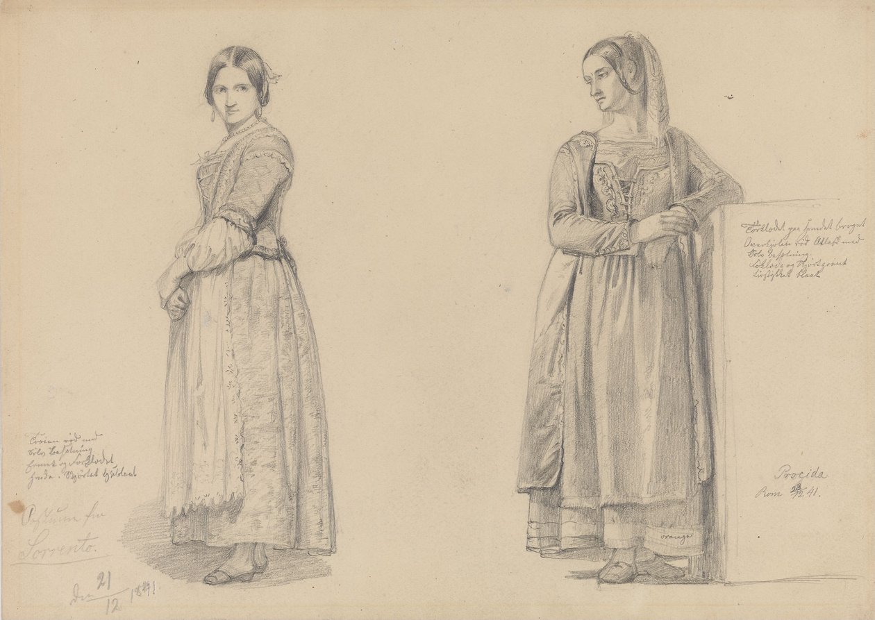 Two Standing Women by Adolph Tidemand