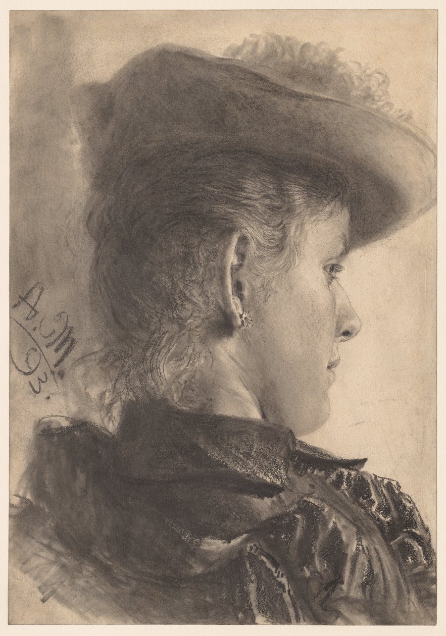 Bust of a Woman, Seen from Behind, 1893 by Adolph Menzel
