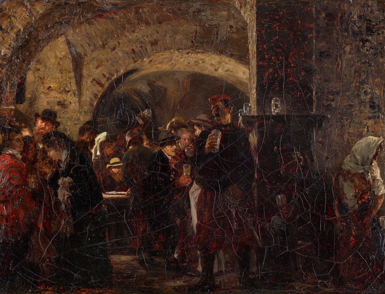 The Esterházy Cellar in Vienna by Adolph Menzel
