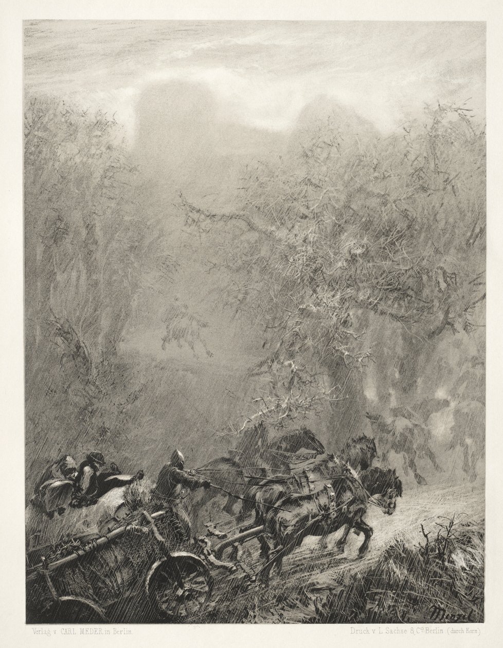 The Convoy of Prisoners through a Woods by Adolph Menzel