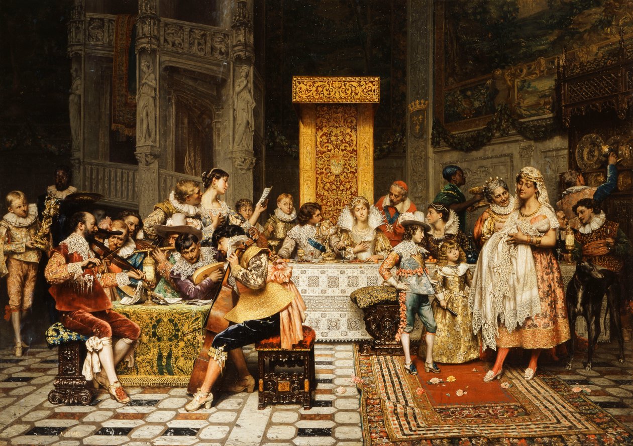 Baptism of the Conde by Adolphe Alexandre Lesrel