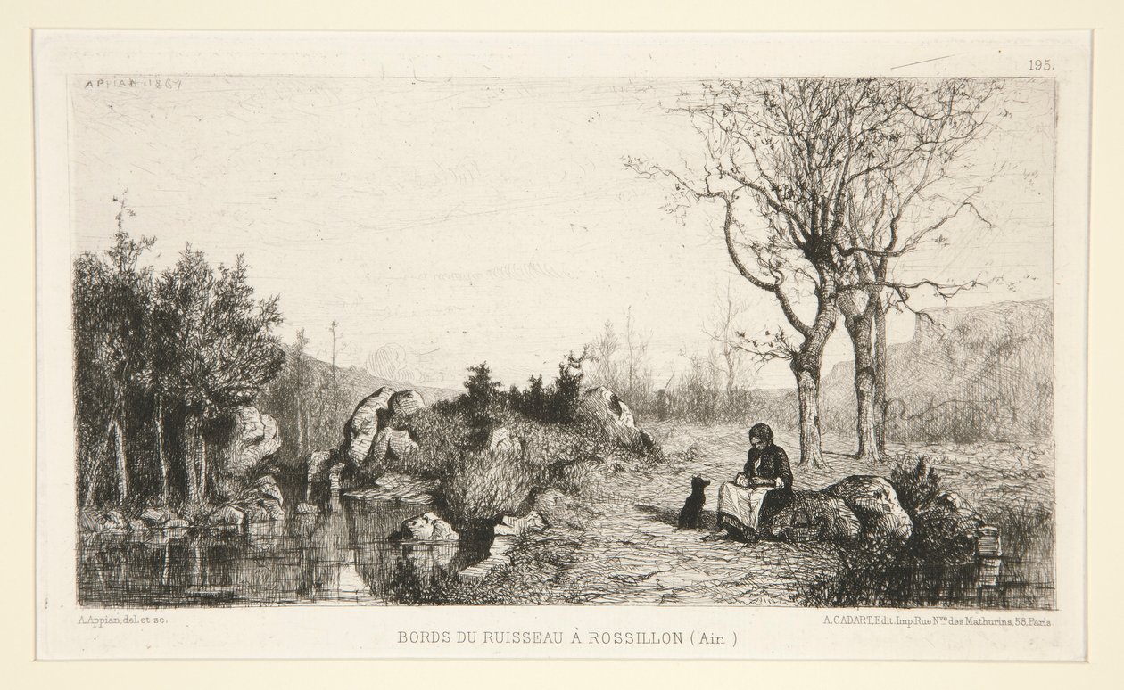 Banks of the Stream at Rossilon (Ain) by Adolphe Appian