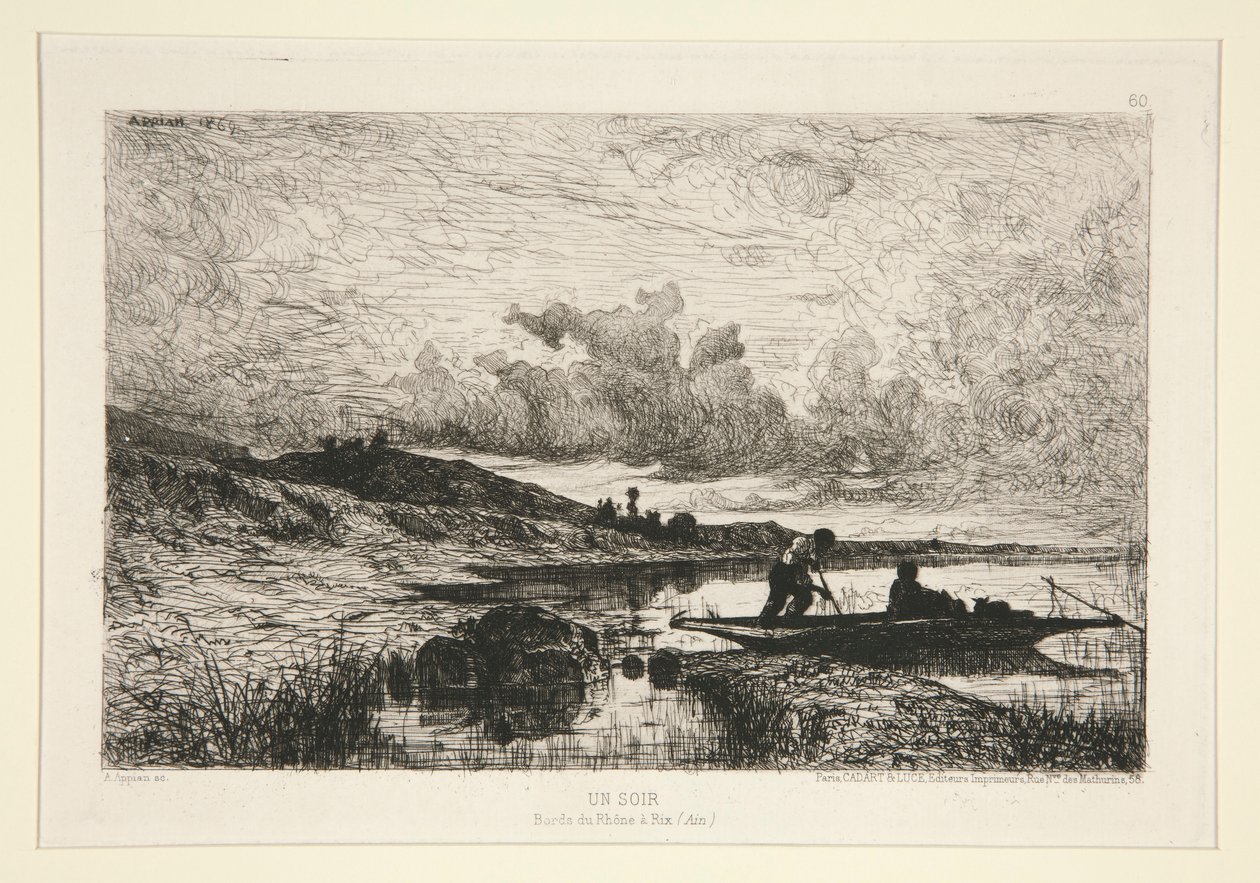 An Evening, Banks of the Rhone at Rix by Adolphe Appian