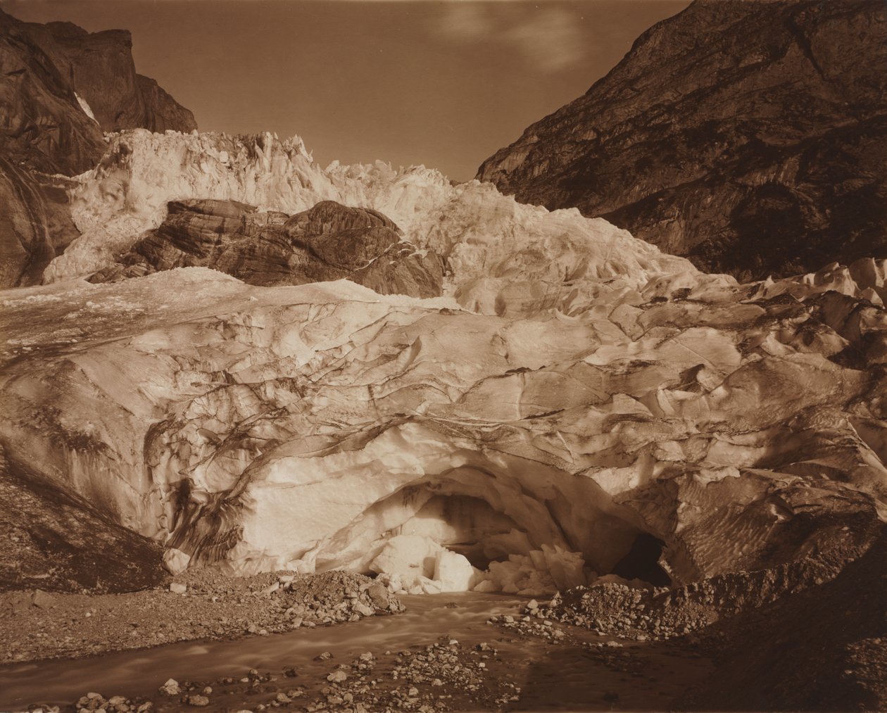 Switzerland. Grindelwald, Upper Glacier, Source of the Lutschine by Adolphe Braun
