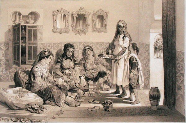 Women of Algiers, from a volume commemorating the French Expeditionary Force which captured Algiers in 1830 by Adolphe Jean Baptiste Bayot