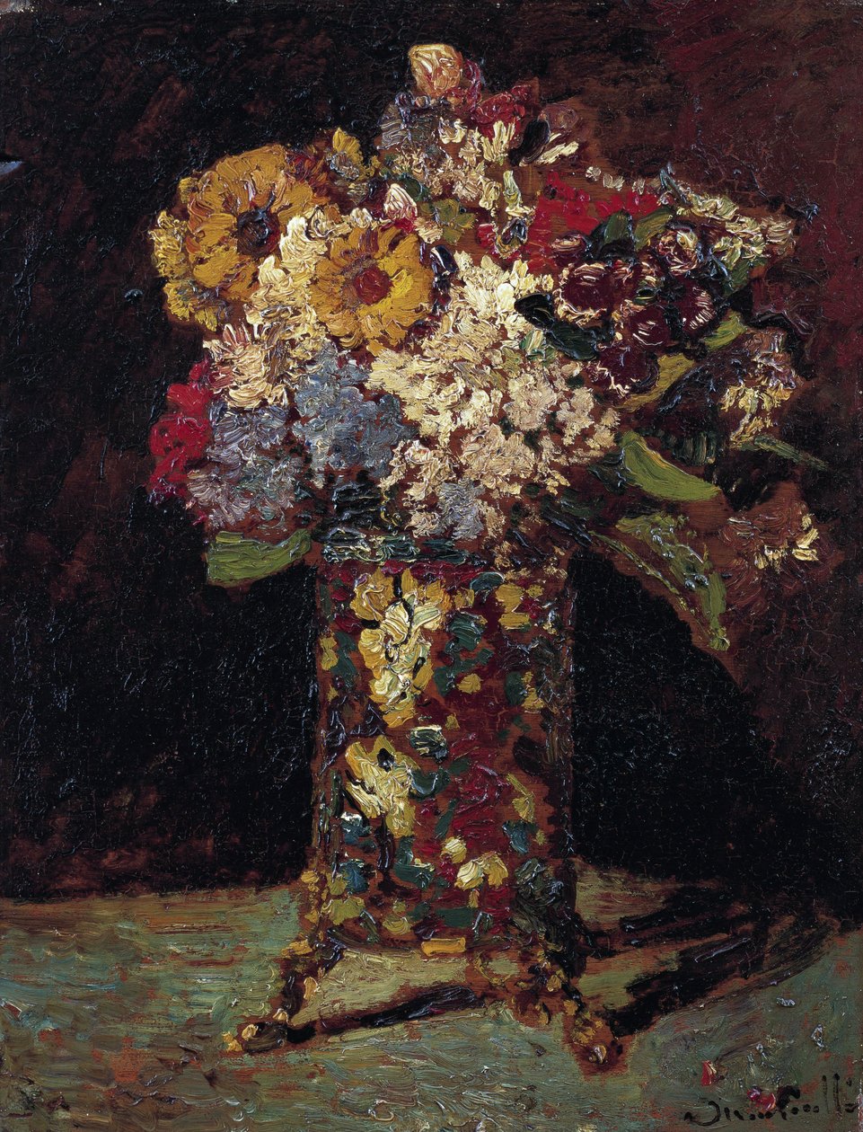 Flower Still Life by Adolphe Joseph Thomas Monticelli