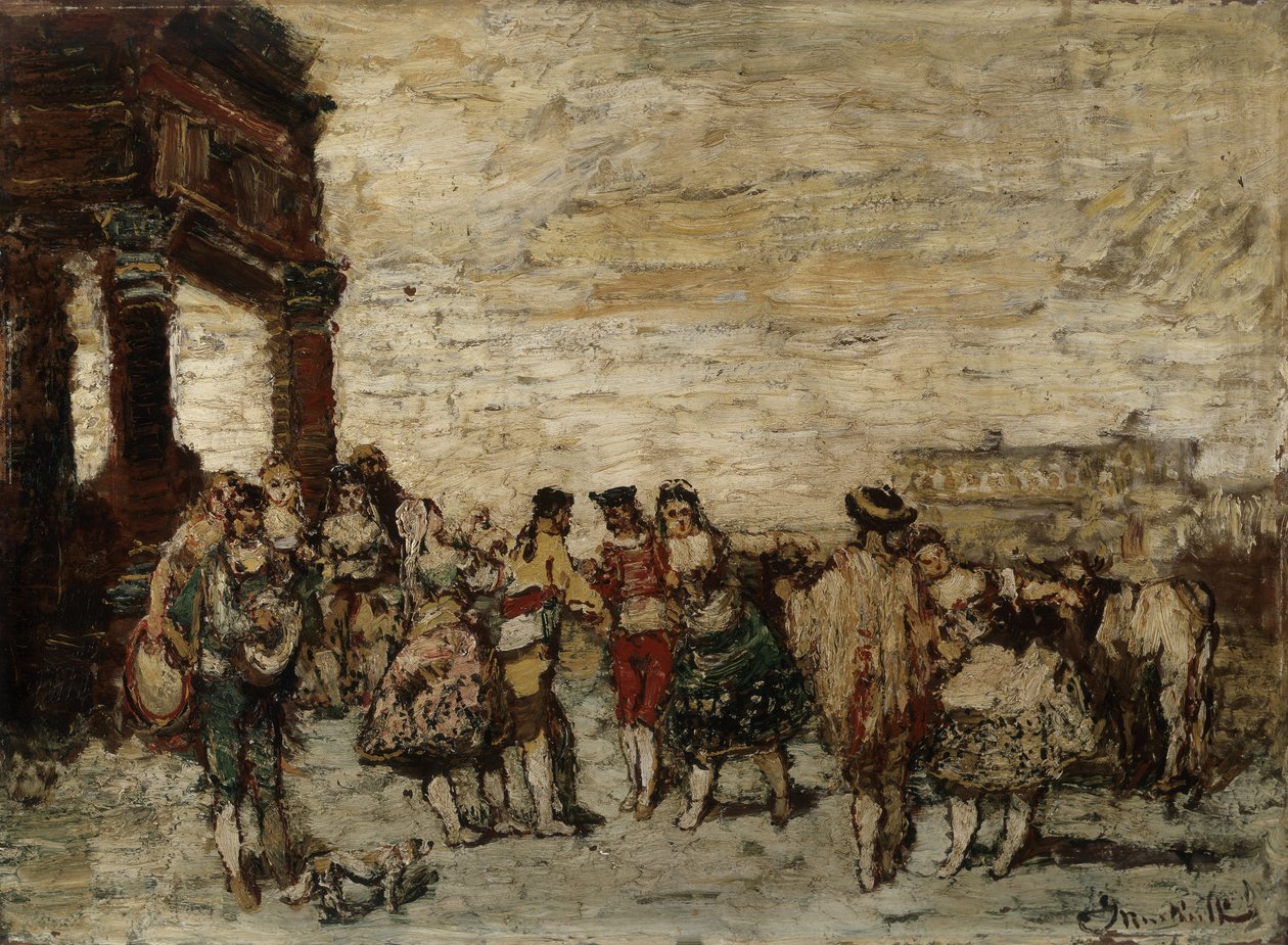 Party in Spain by Adolphe Joseph Thomas Monticelli