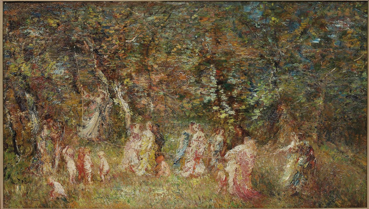 The Swing by Adolphe Joseph Thomas Monticelli