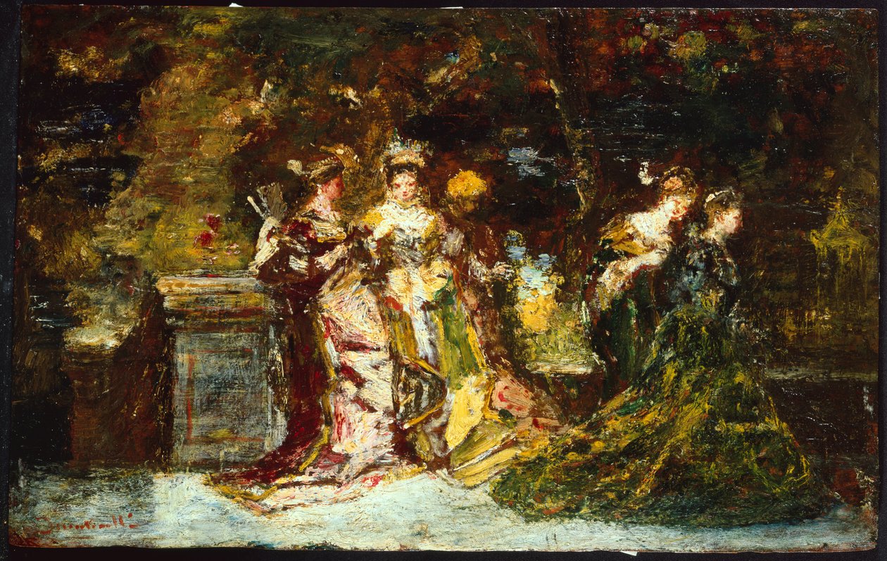 Women in a Park, c.1858 by Adolphe Joseph Thomas Monticelli