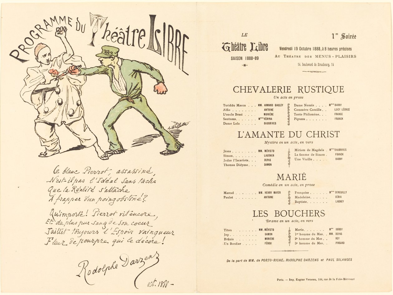 Rustic Chivalry; The Lover of Christ; Married; The Butchers by Adolphe Leon Willette