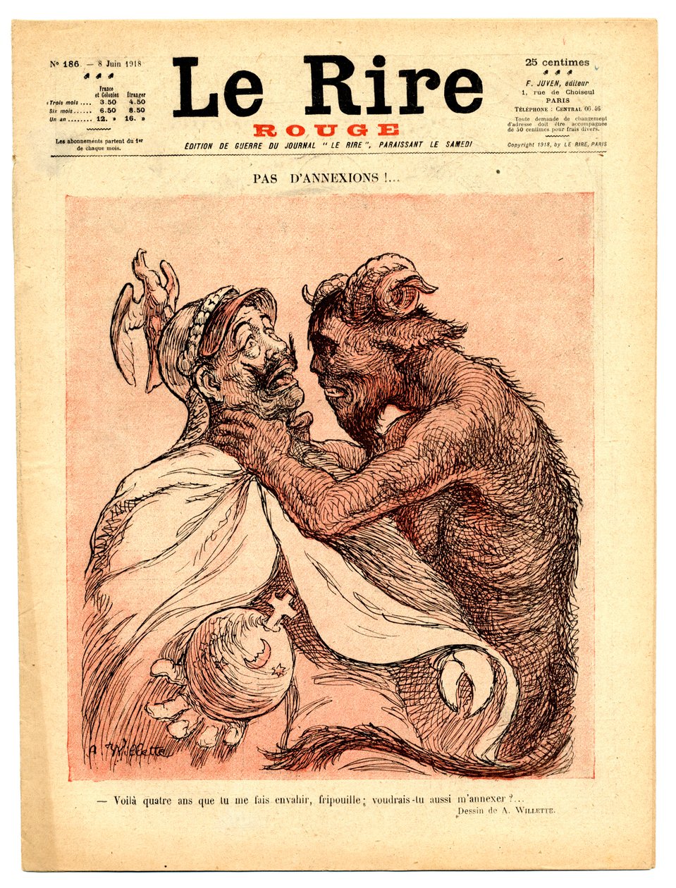 Cover of The Red Laughter, Satirical in Colors by Adolphe Leon Willette