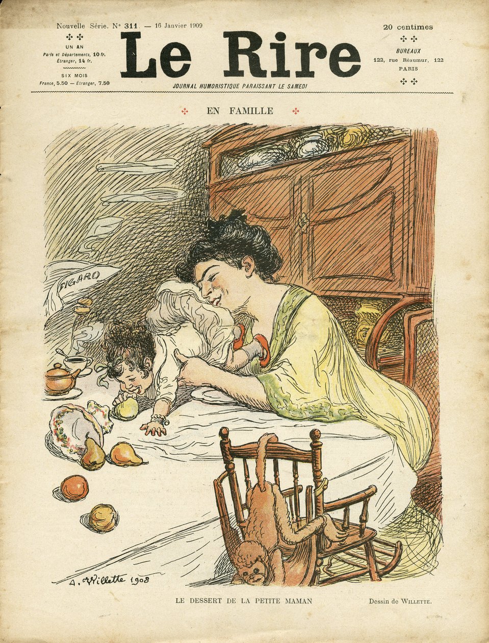 Illustration of Adolphe dit Willette (1857-1926) for the Cover of Le Lire by Adolphe Leon Willette