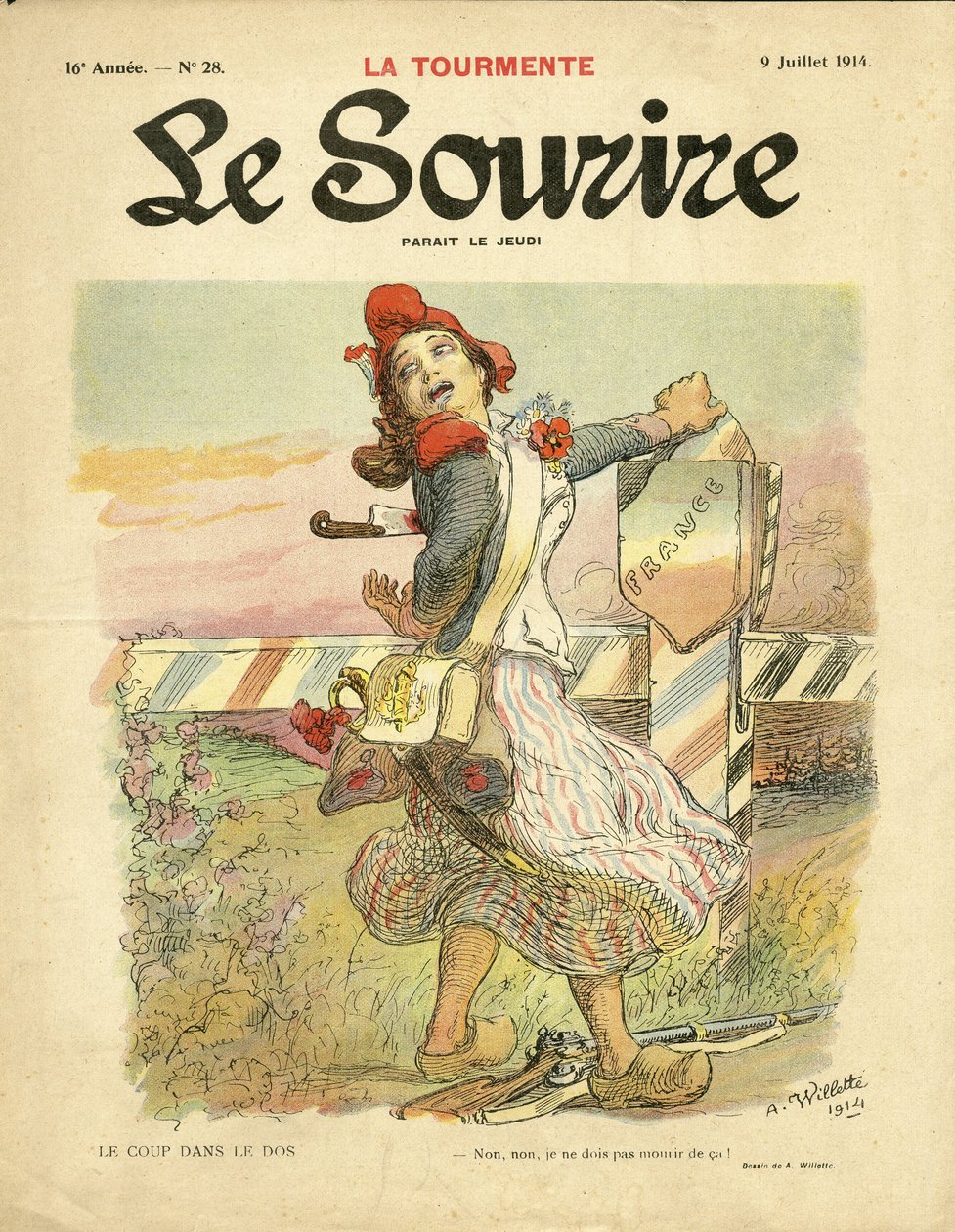 The Blow in the Back by Adolphe Leon Willette