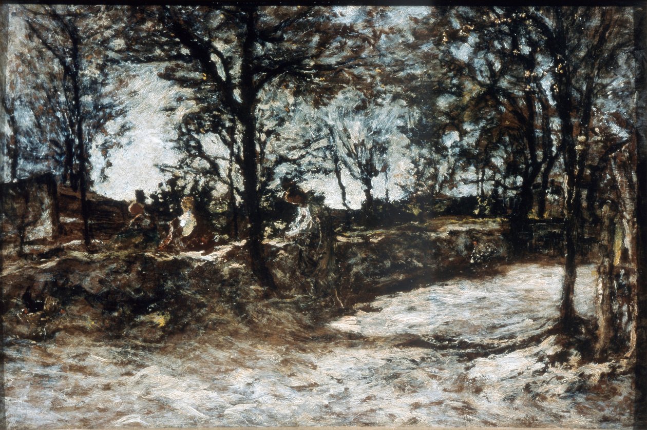 Landscape. Fontainebleau, 19th century by Adolphe Joseph Thomas Monticelli