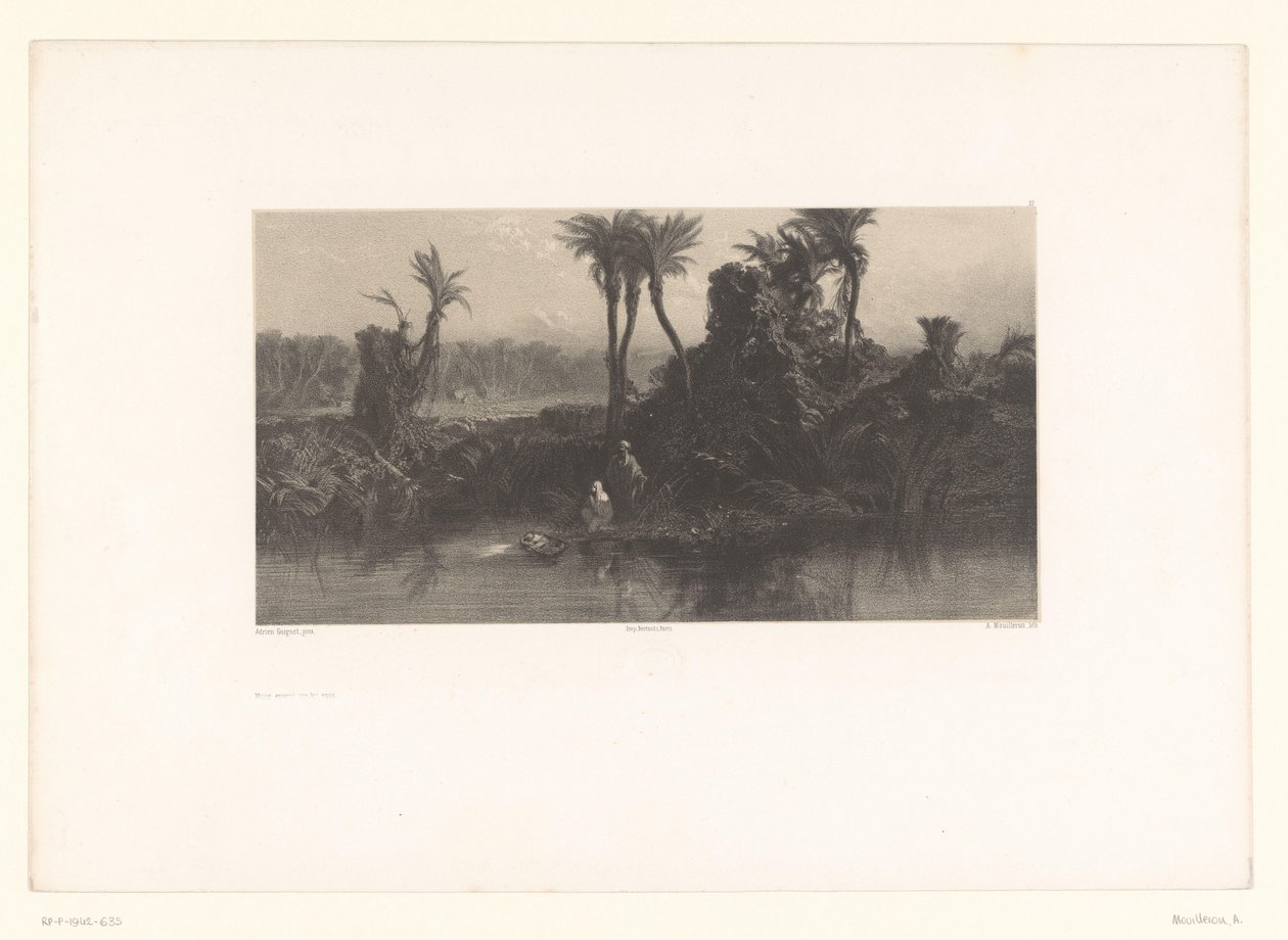 Moses in the reed basket by Adolphe Mouilleron