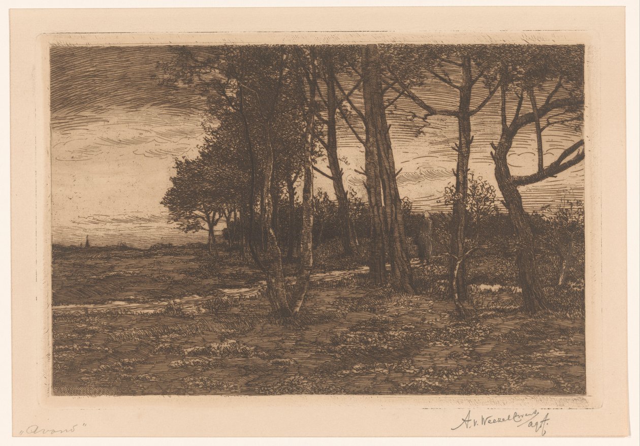 Landscape with Trees by Adolphe P.H J. van Weezel Errens (signed by artist)