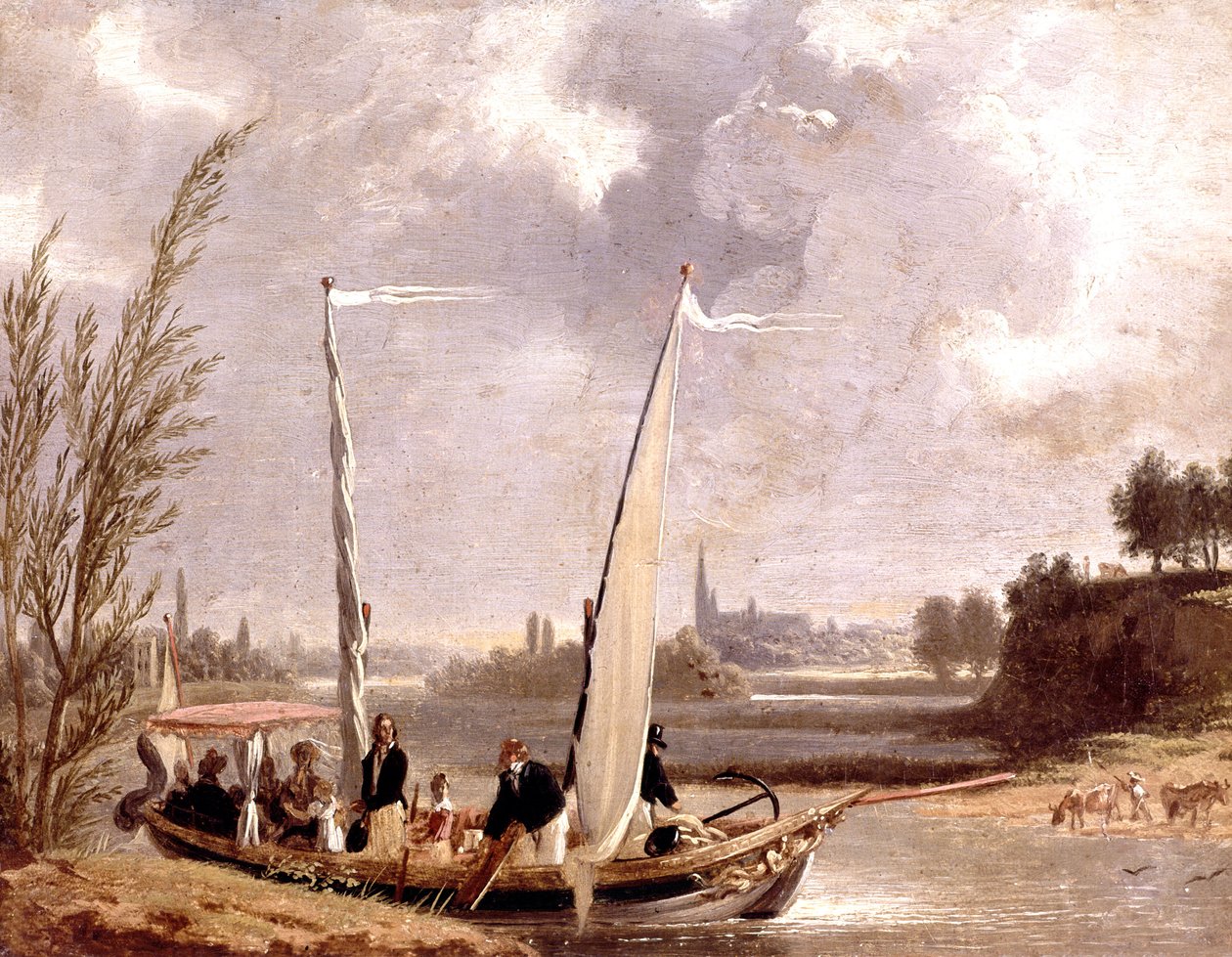 Louis-Philippe and His Family in a Boat at Neuilly by Adolphe Roehn
