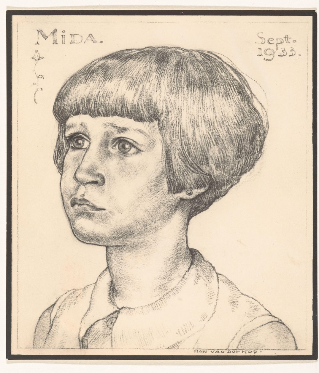 Photoreproduction of a Portrait of Mida by Han van der Kop by Adriaan Bijl (attributed to)