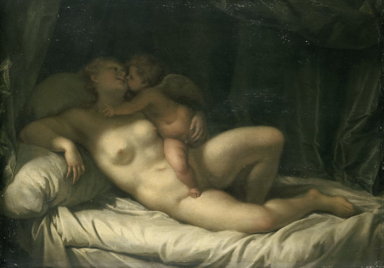 Amor Kissing Venus by Adriaan van der Werff