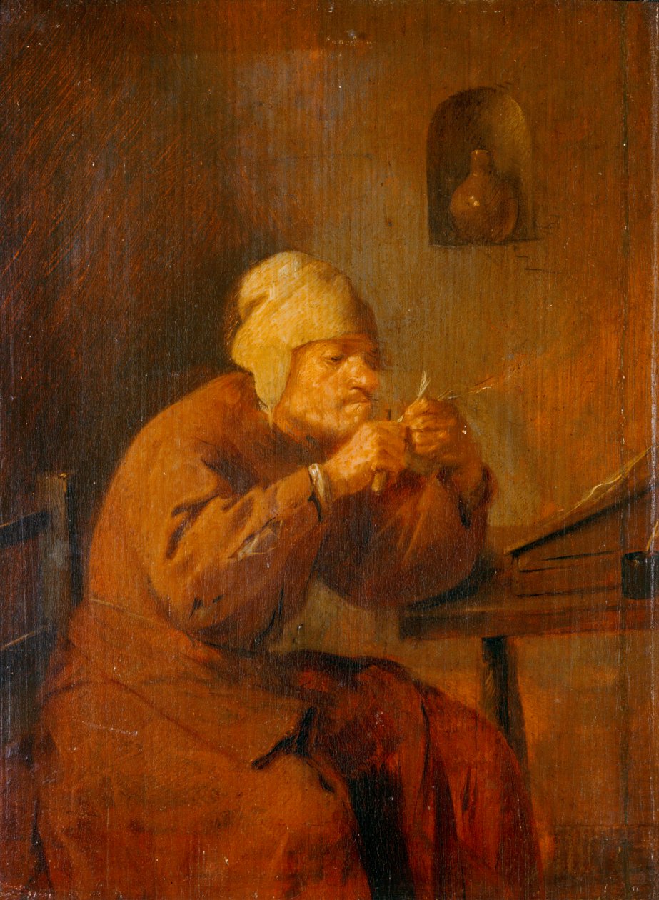 The Quill Sharpener by Adriaen Brouwer