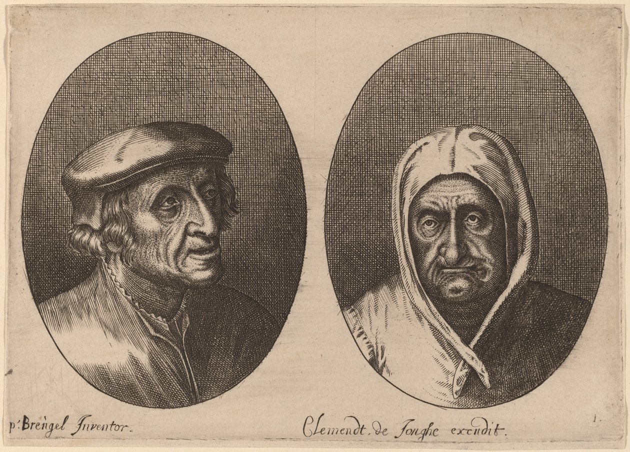 Heads of a Peasant Man and Woman by Adriaen Brouwer after Pieter Bruegel the Elder