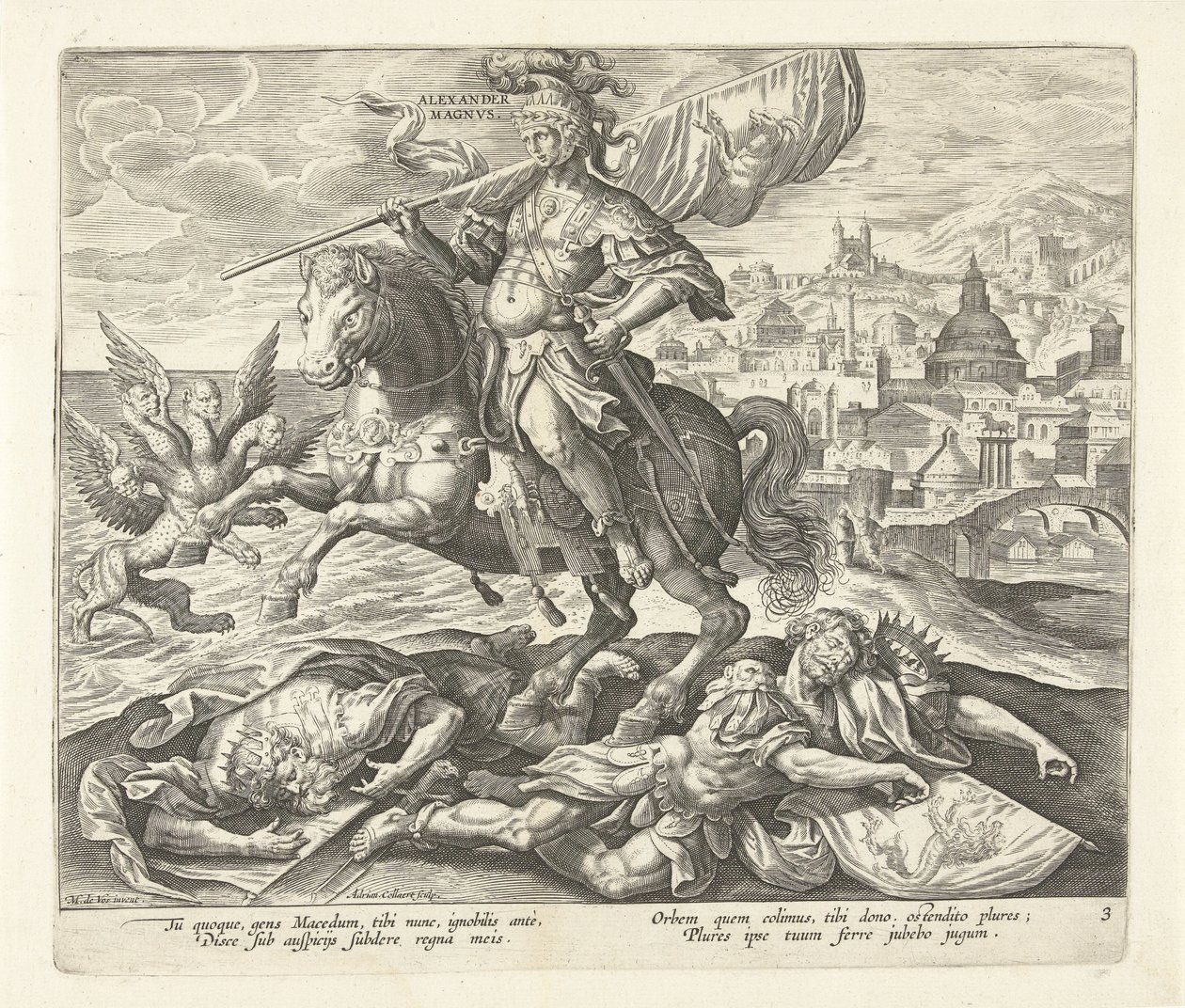Alexander the Great as the Third King from the Vision of Daniel (Rise of Four World Empires and Four Rulers from the Vision of Daniel) by Adriaen Collaert