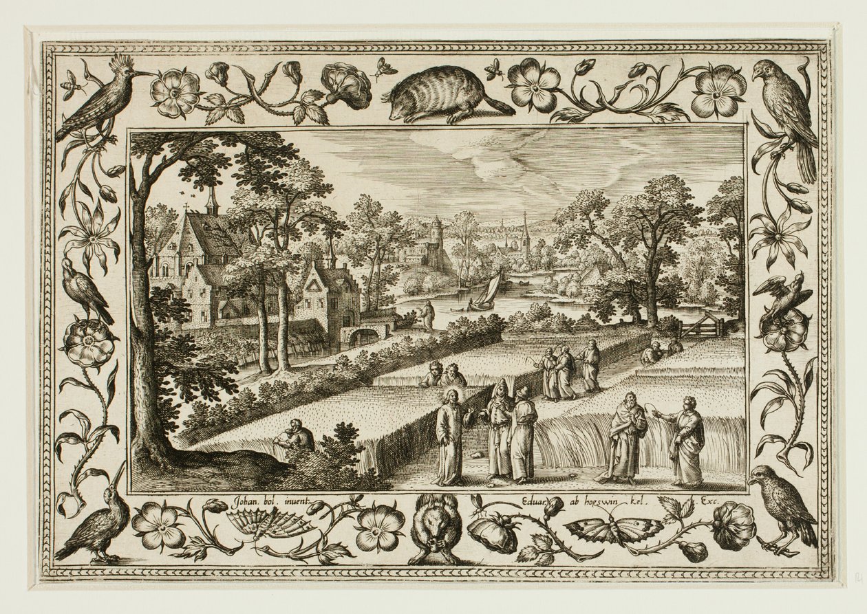 Christ and the Disciples in the Field, from Landscapes with Old and New Testament Scenes and Hunting Scenes by Adriaen Collaert