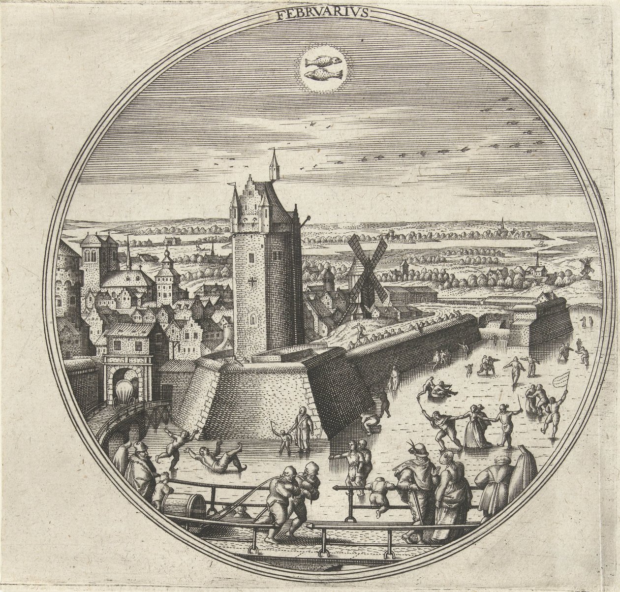 February, The Twelve Months (series title) by Adriaen Collaert