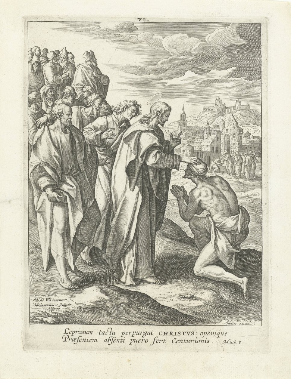 Healing of a Leper (Life of Christ series) by Adriaen Collaert