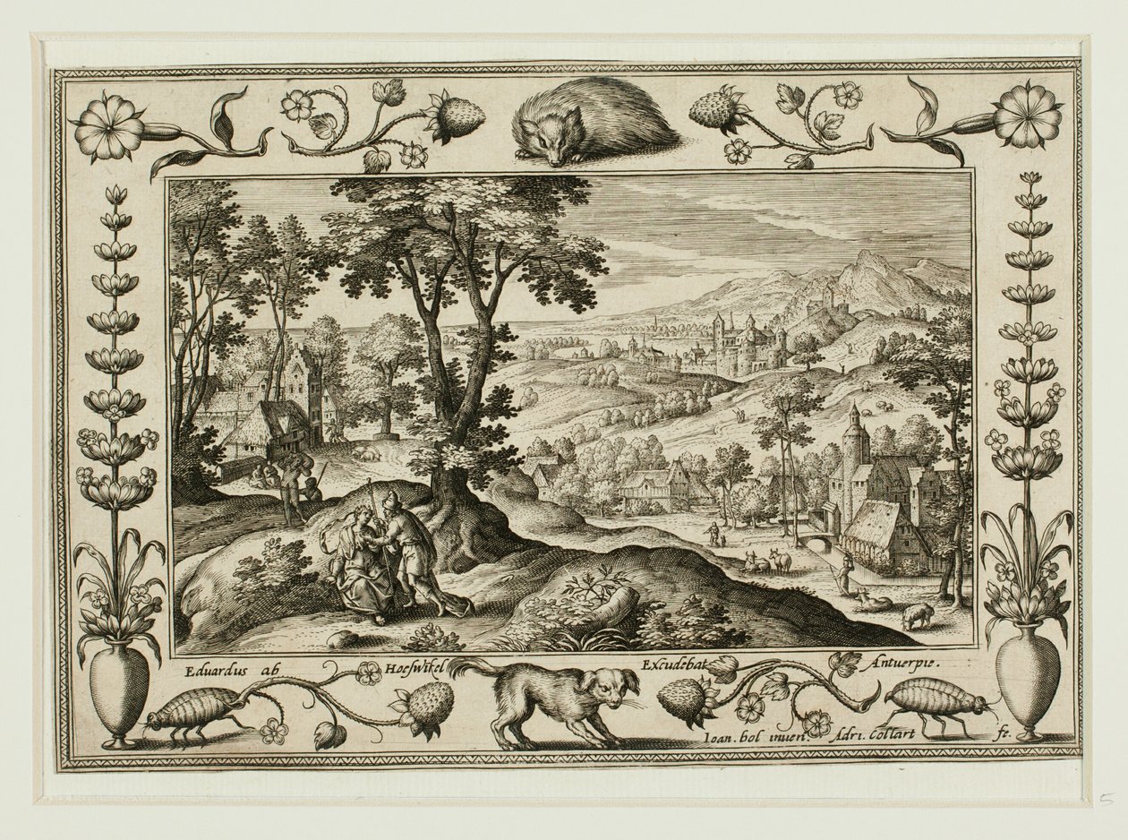 Judah and Tamar, from Landscapes with Old and New Testament Scenes and Hunting Scenes by Adriaen Collaert