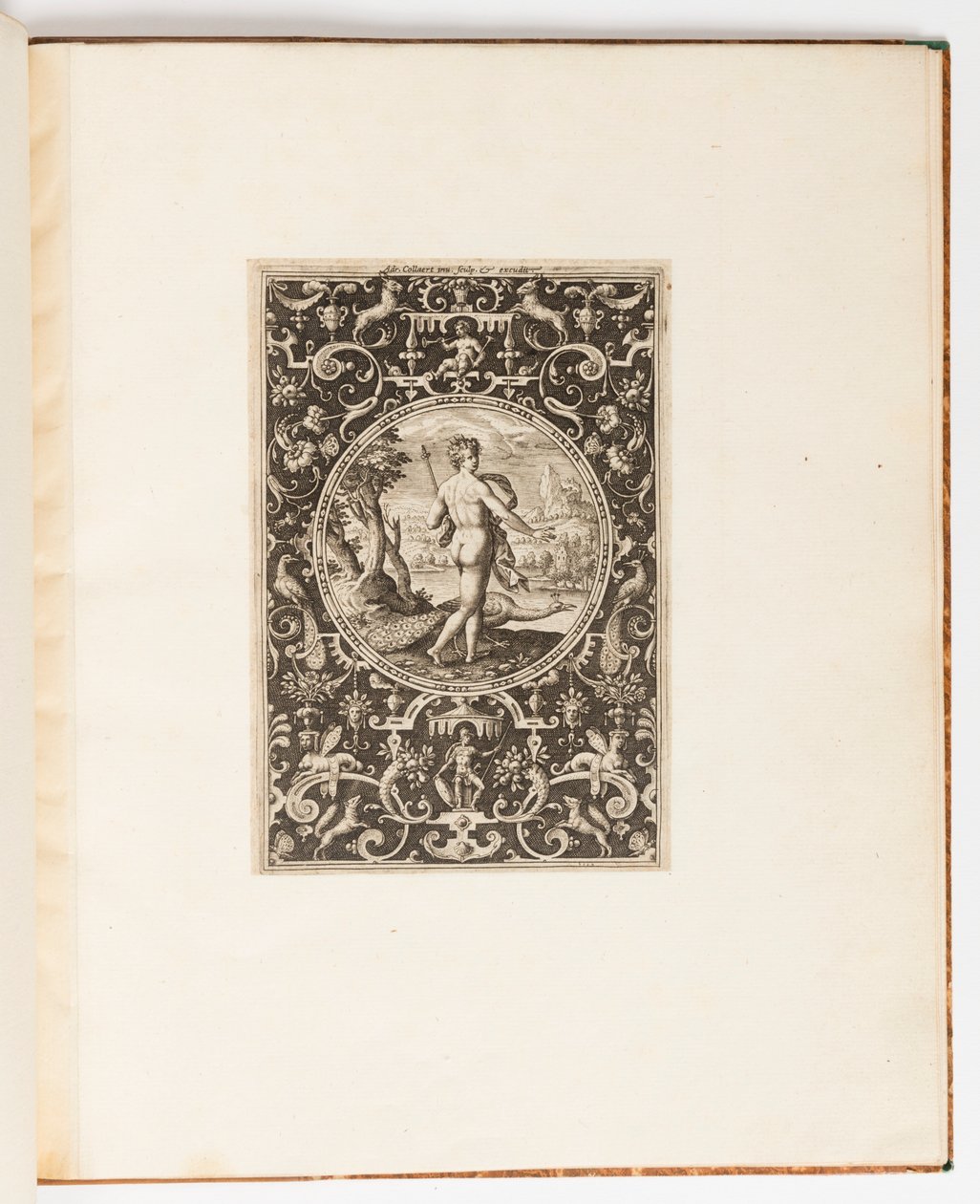 Juno, Plate from a Suite of 6 Ornamental Designs with the Judgement of Paris by Adriaen Collaert