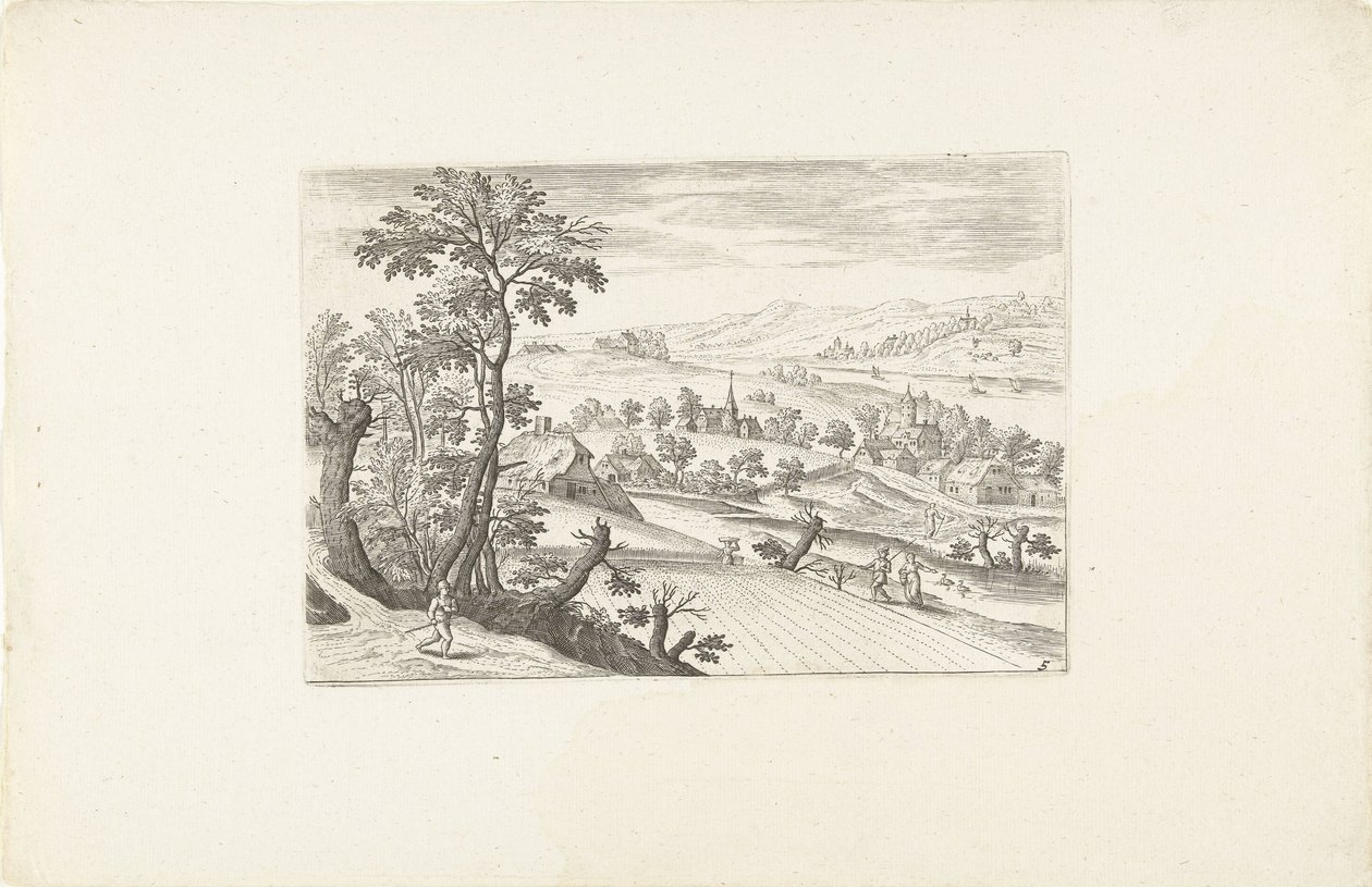 Landscape with a Cornfield by Adriaen Collaert