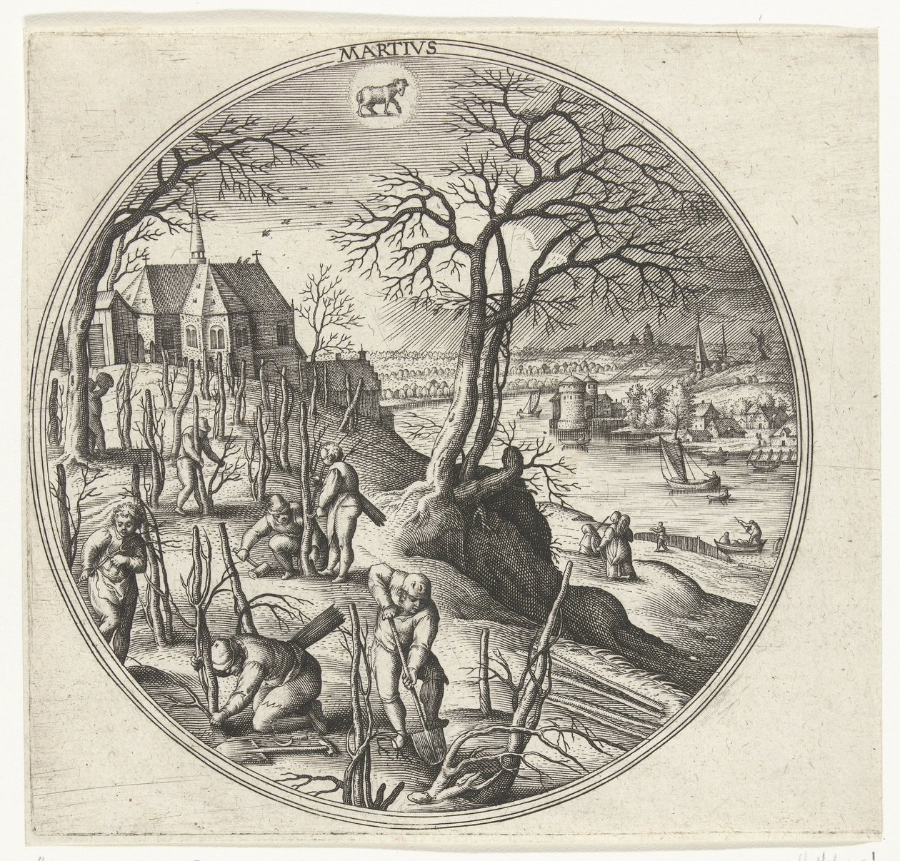 March, Martivs (title on object), The Twelve Months (series title) by Adriaen Collaert