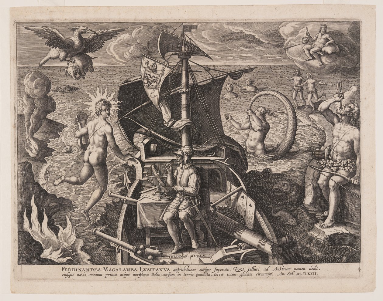 Magellan Seated on Deck, from Americae Retectio by Adriaen Collaert