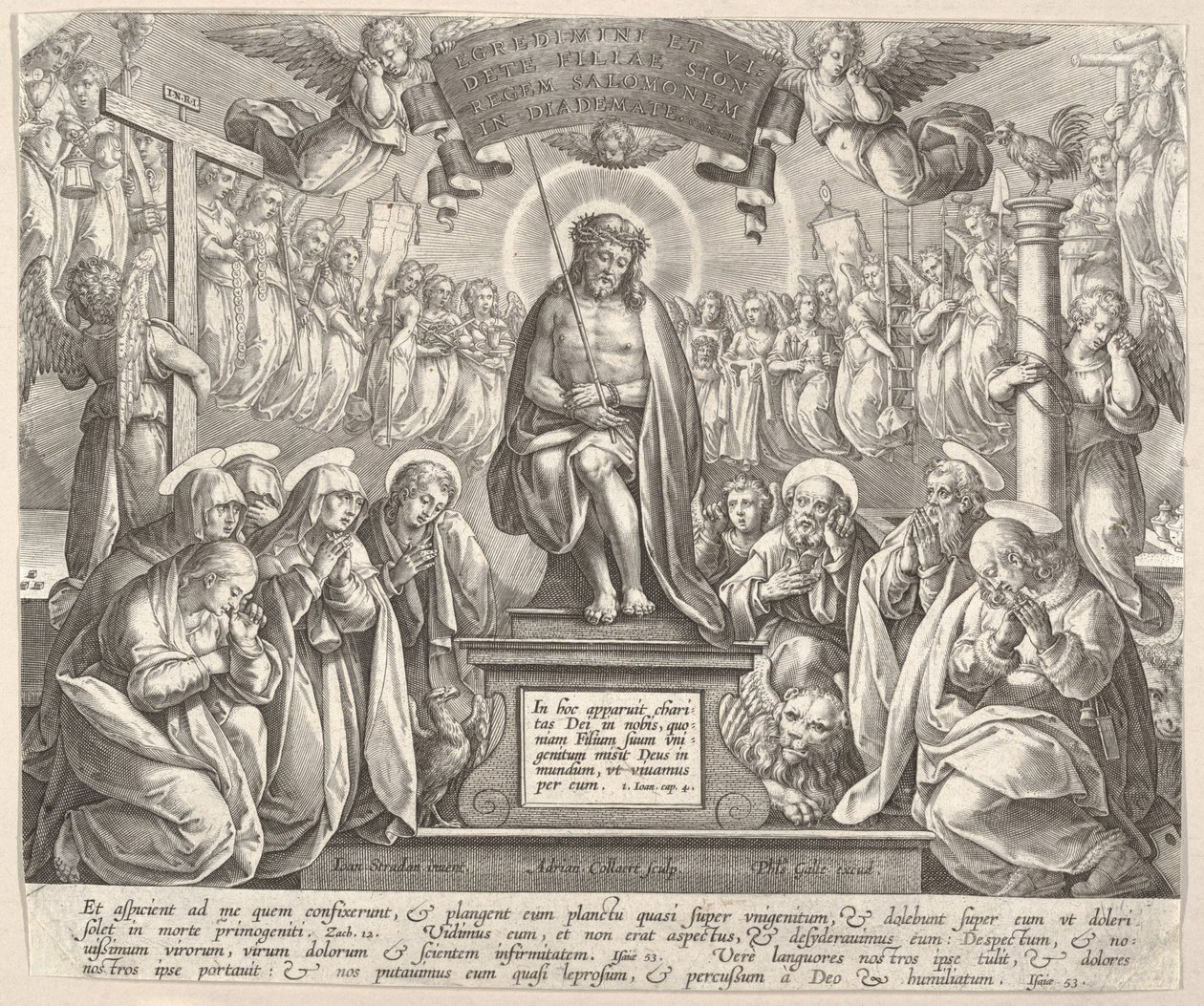 Man of Sorrows with the Three Marys and the Evangelists by Adriaen Collaert