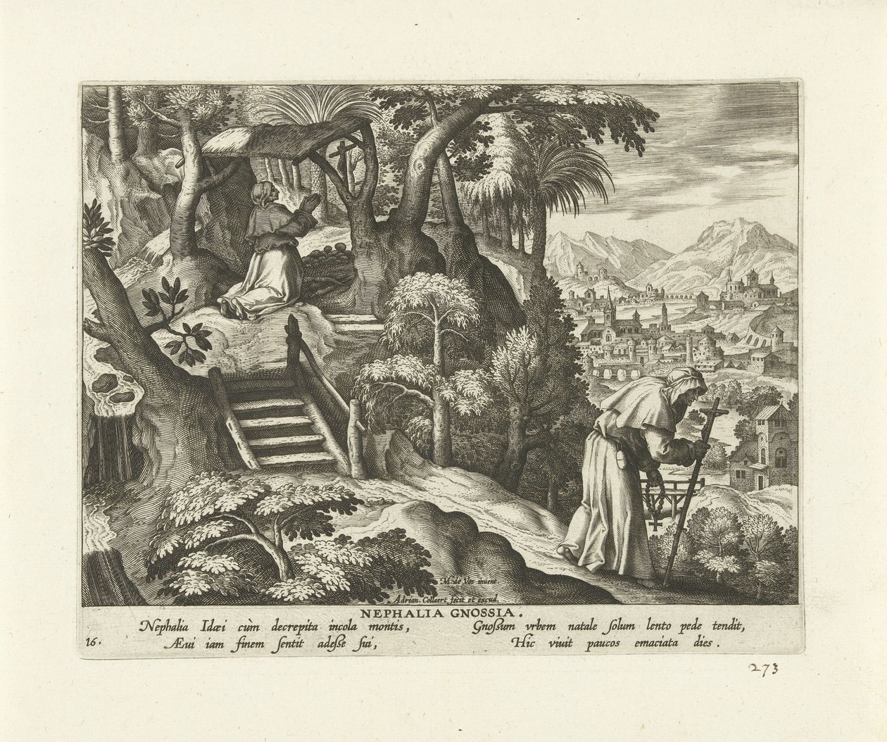 Nephalia of Knossos (Female Hermits Series) by Adriaen Collaert