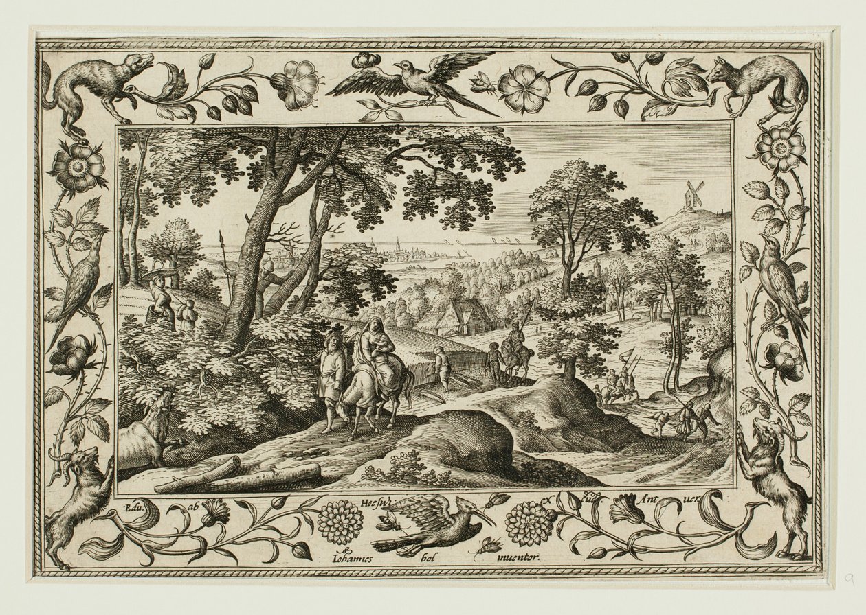 The Flight into Egypt, from Landscapes with Old and New Testament Scenes and Hunting Scenes by Adriaen Collaert