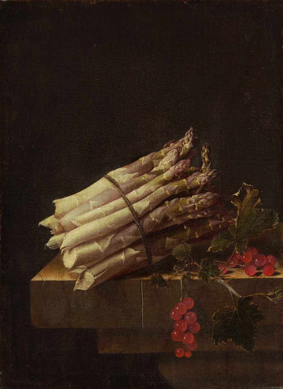 Still Life with Asparagus and Red Currants, 1696 by Adrian Coorte