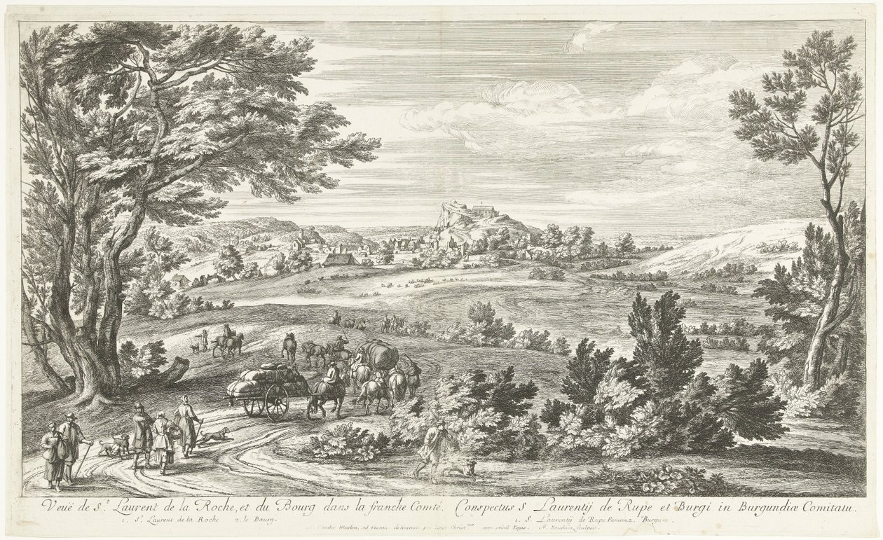 View of Saint Laurent de la Roche by Adriaen Frans Boudewyns