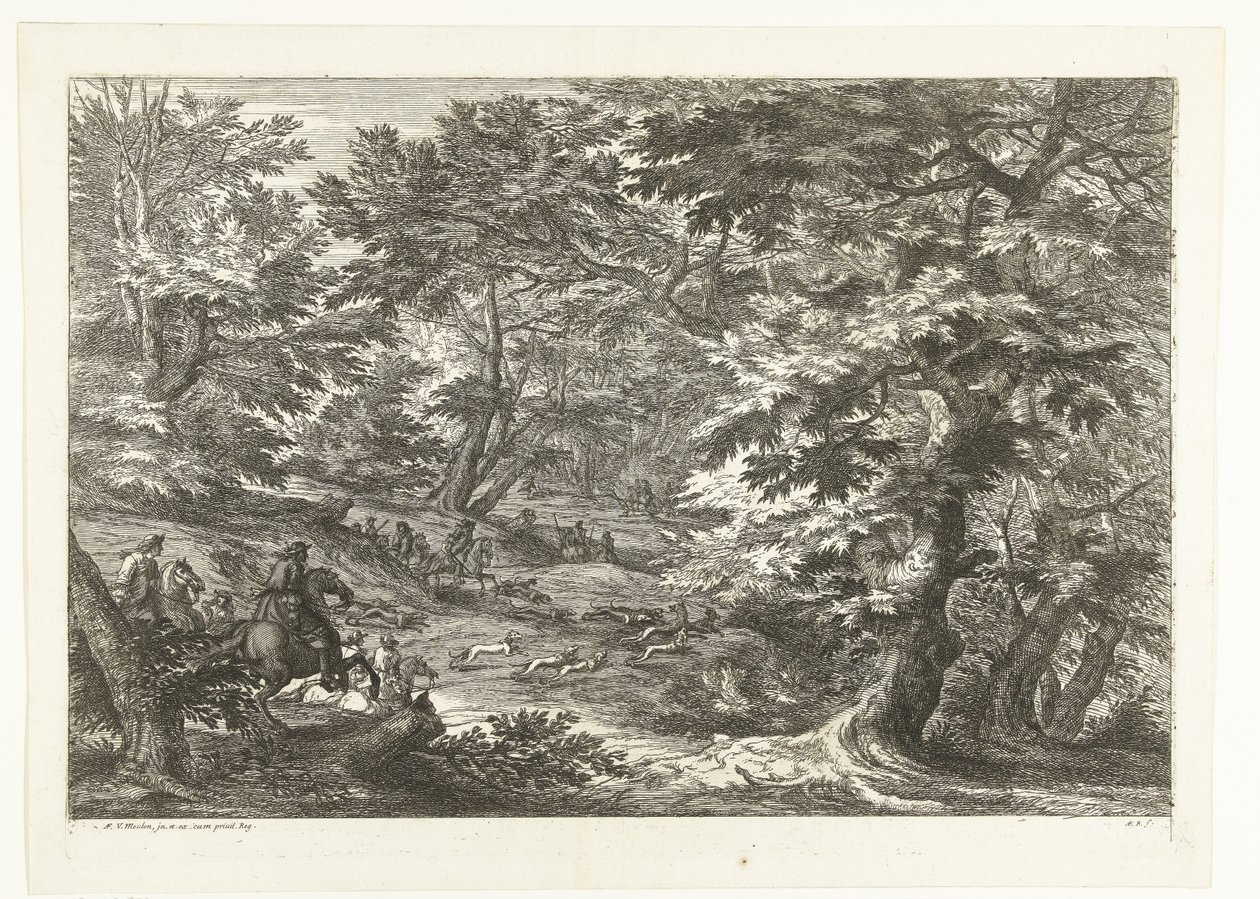 Landscape with Fox Hunt by Adriaen Frans Boudewyns