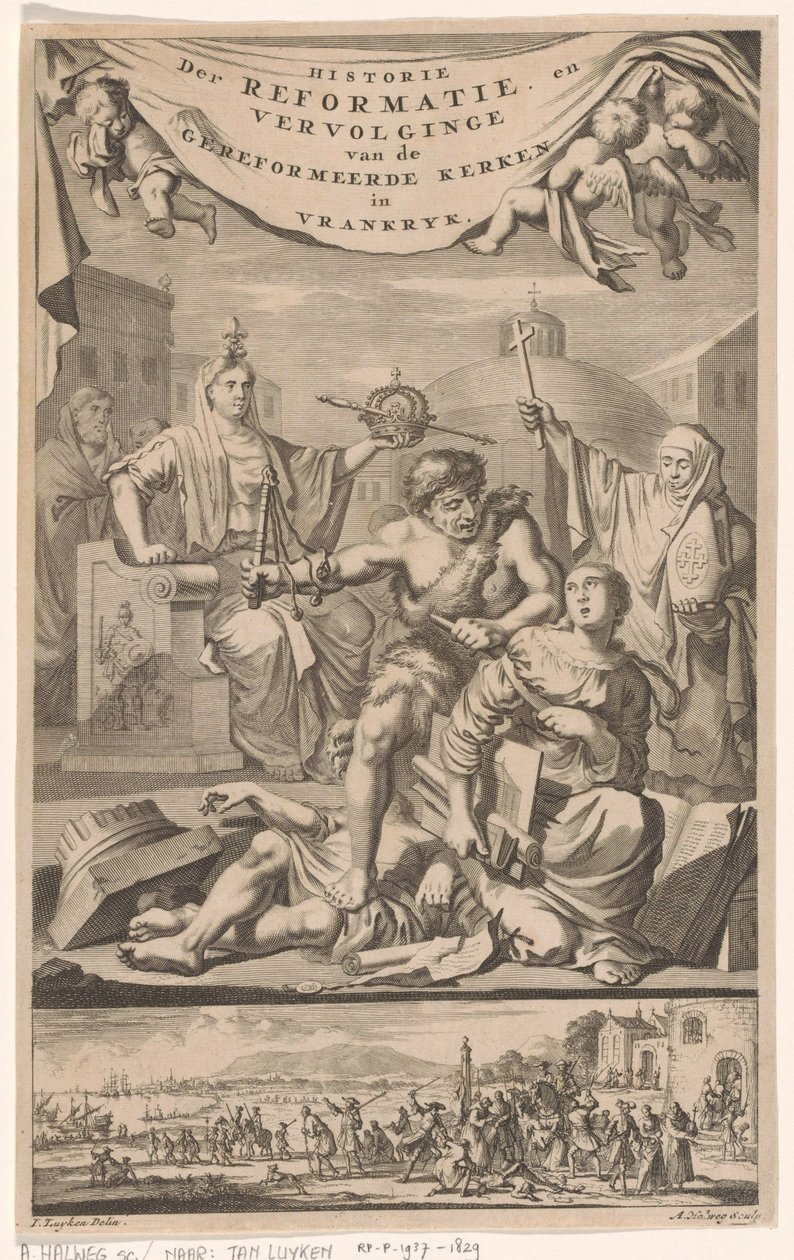 French Reformed Church Attacked by Man with Whip by Adriaen Haelwegh