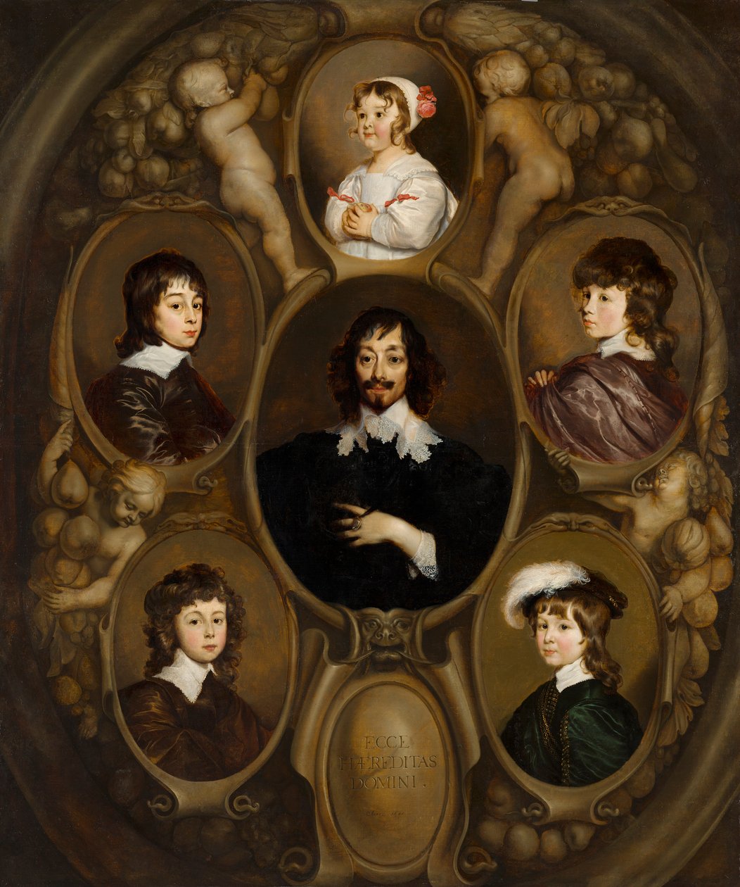 Portrait of Constantijn Huygens and his Five Children by Adriaen Hanneman